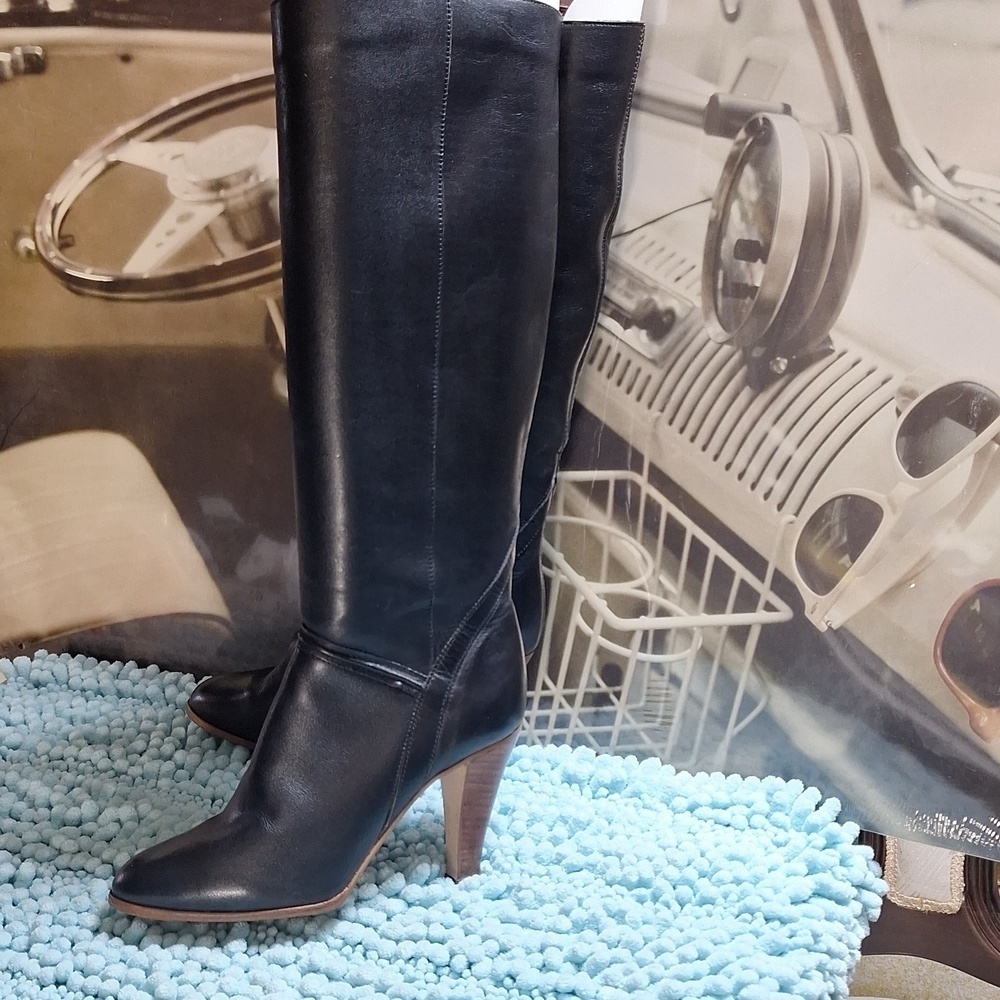 Candie's leather tall high heel boots 7B